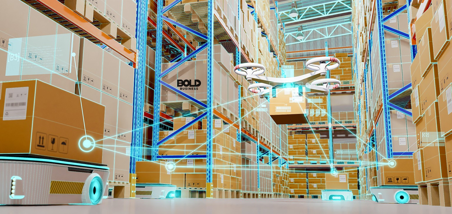 Some warehouse robots in action