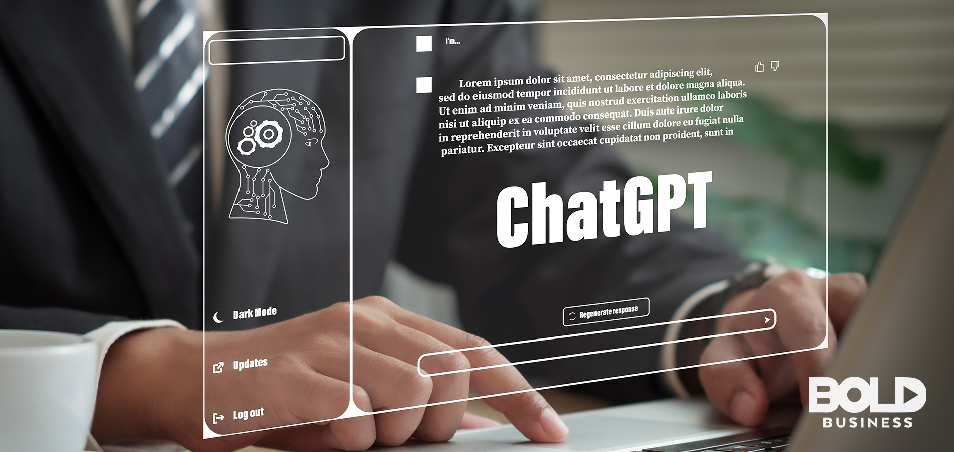 Someone using the ChatGPT artificial intelligence