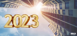 Some numbers floating around tall buildings, representing office conversion