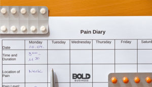A pain journal used in the chronic pain treatment industry.