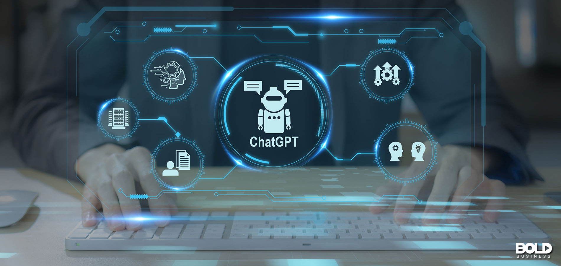 A graphic exemplifying the chatbot search wars.