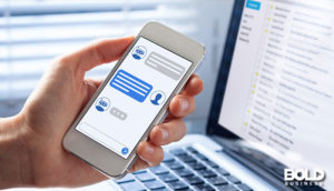 Someone witnessing the chatbot search wars on their phone