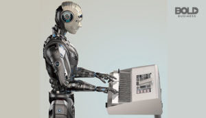 A robot showing the future of AI in music