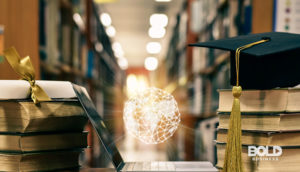 students using ChatGPT to cheat in a library