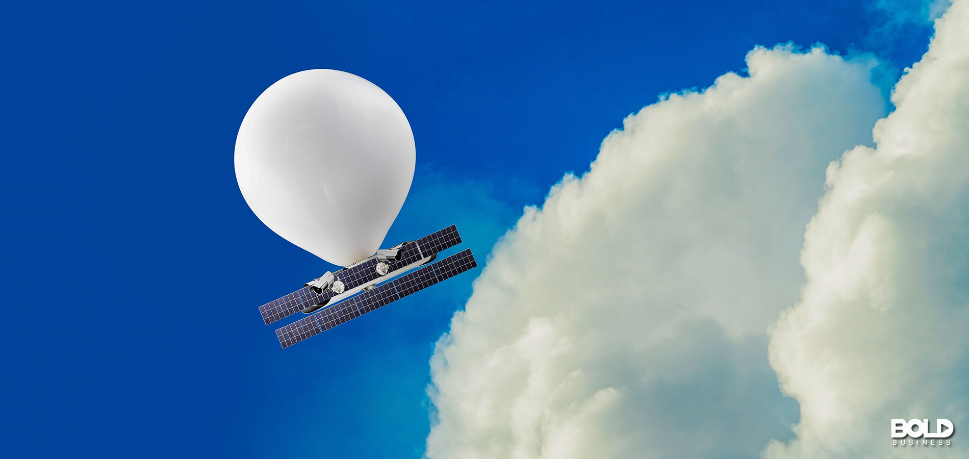 The Chinese spy balloon floating among the clouds