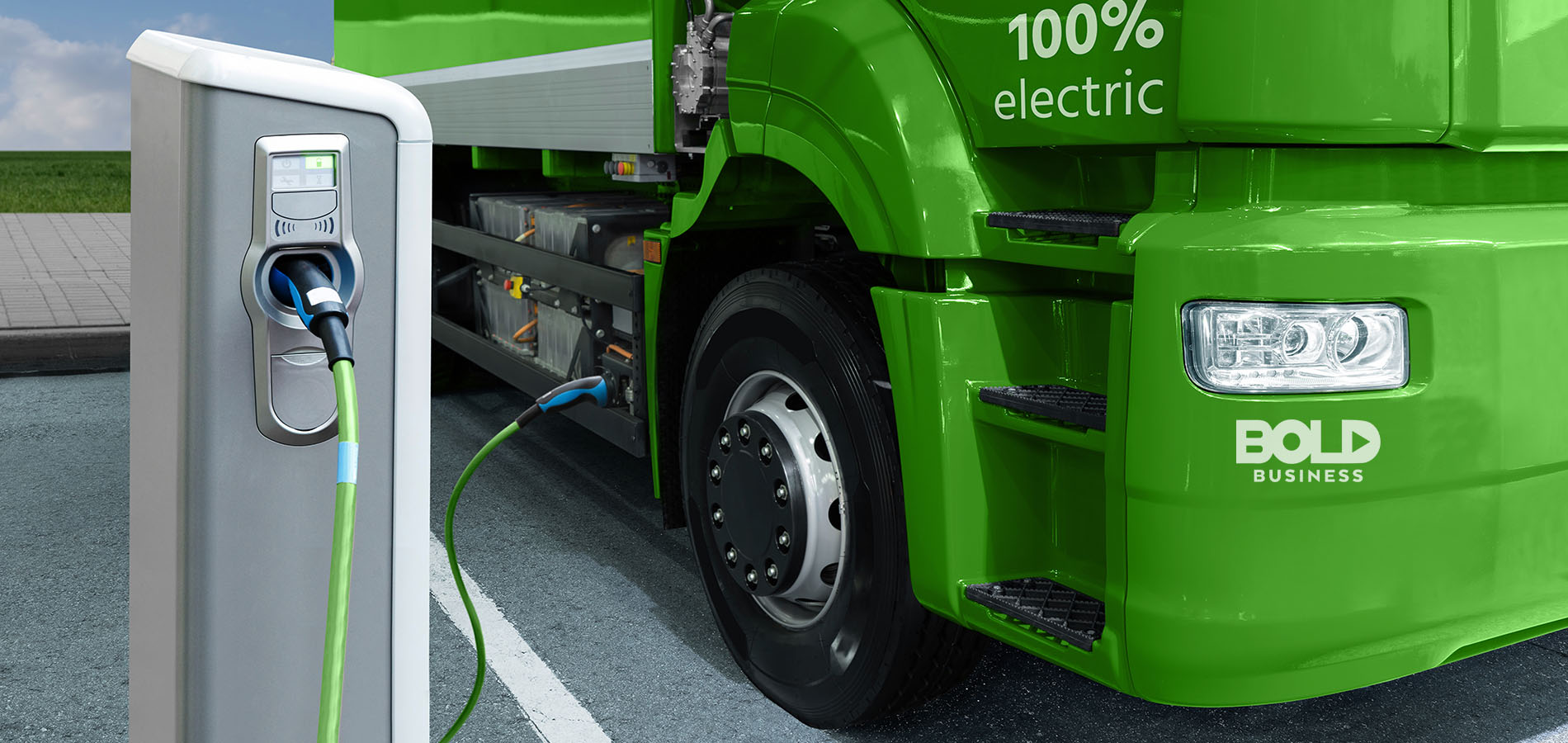 electric cars and trucks are green, like this one