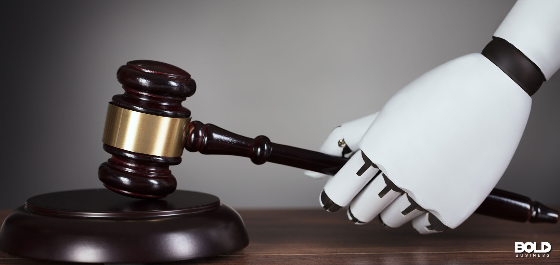 A robot judge laying down justice