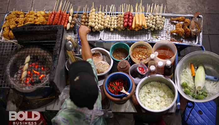 Some delicious-looking food on a stick