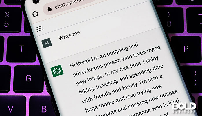 Someone using a chatbot on their phone