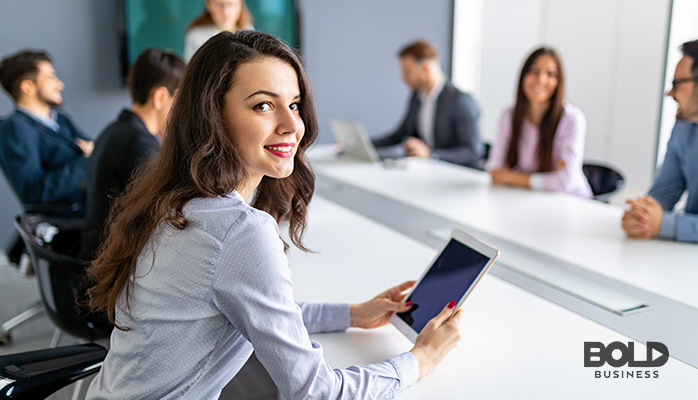 some people working in the office pretending they're happy