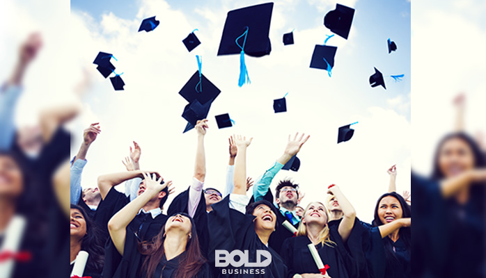 a bunch of graduates polluting the sky