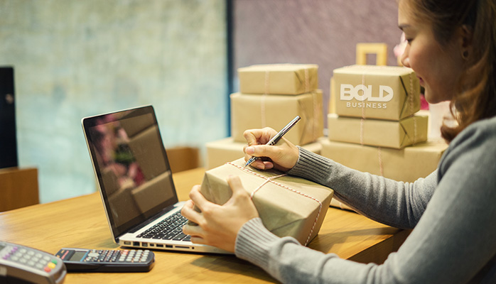 someone looking at their book package labels