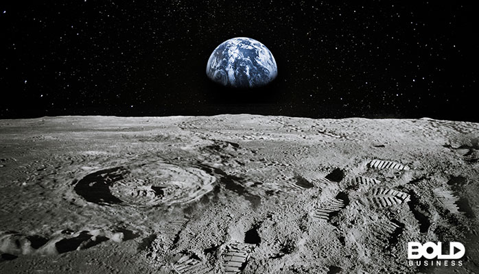 a view of Earth from the moon