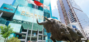 China’s economic slowdown as shown by a bull statue