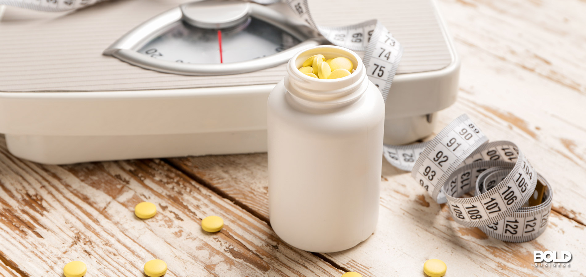 some weight loss drugs and a scale