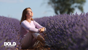 a woman digging the effect of scents on the brain