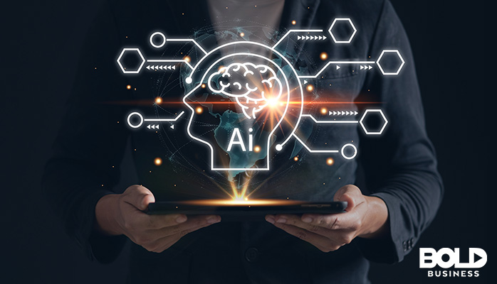 an AI generating stuff from within someone's hands