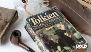 a Tolkien book and a pipe