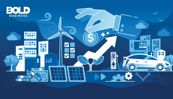 a cartoon showing clean energy solutions