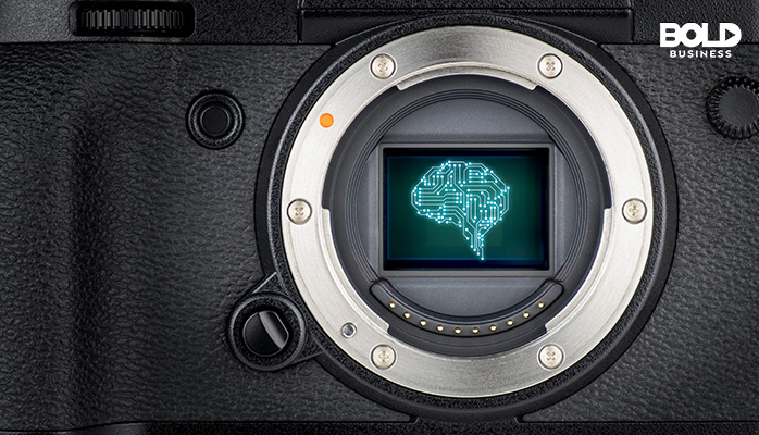 a brain inside a camera aperture 