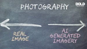 the rise of AI-generated images on a chalkboard