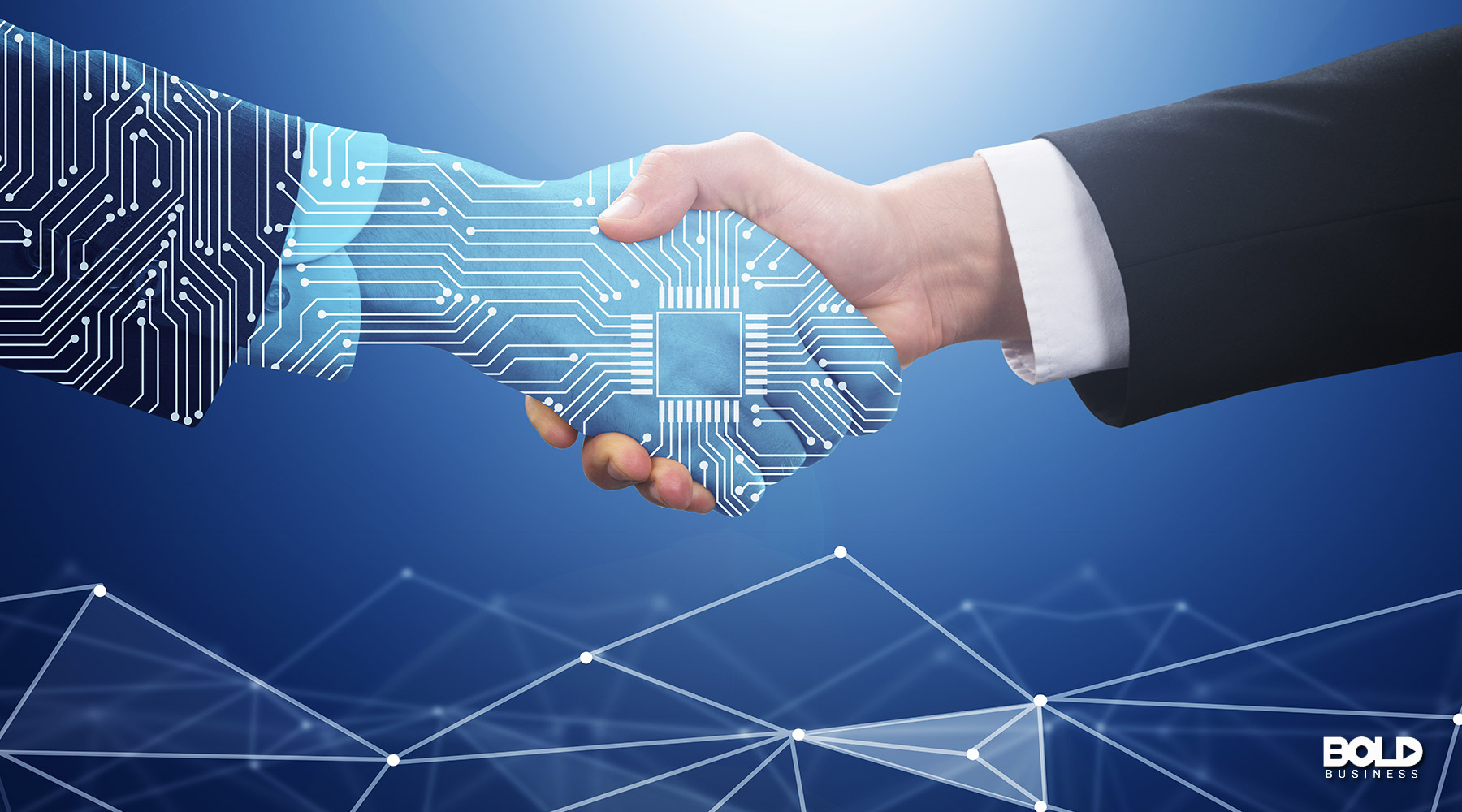 the rise of AI funding as shown by a handshake