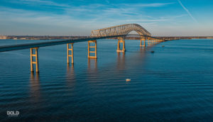 a view of the Francis Scott Key Bridge pre-disaster