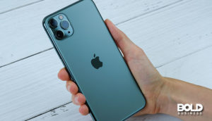 a phone decrying U.S. antitrust case against Apple
