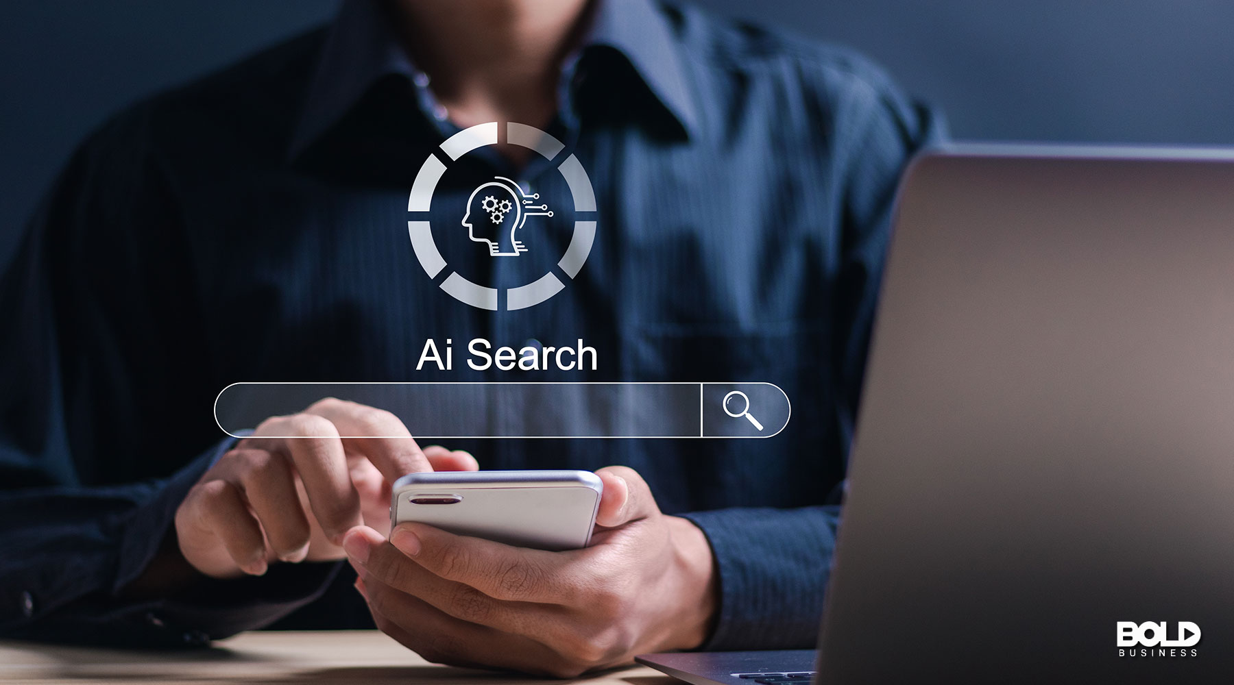 someone using an AI to search