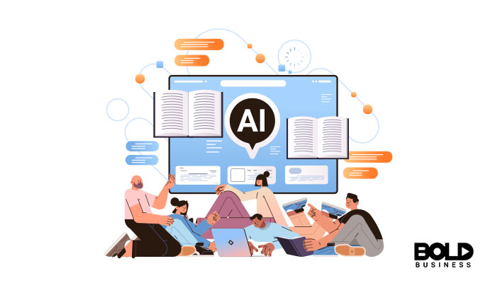 a cartoon of people reading AI stuff
