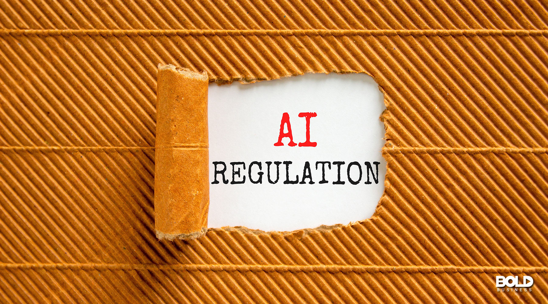 AI government policy peeking out from a tear