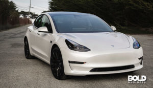 Tesla’s sales drop and a white car