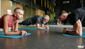 anti-aging market and some people planking