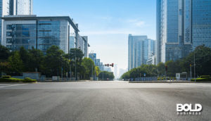 empty streets because of commercial real estate trends