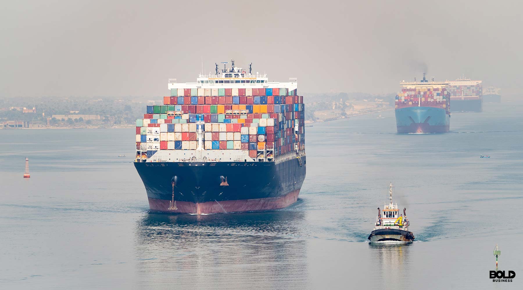 a ship showing current global supply chain issues