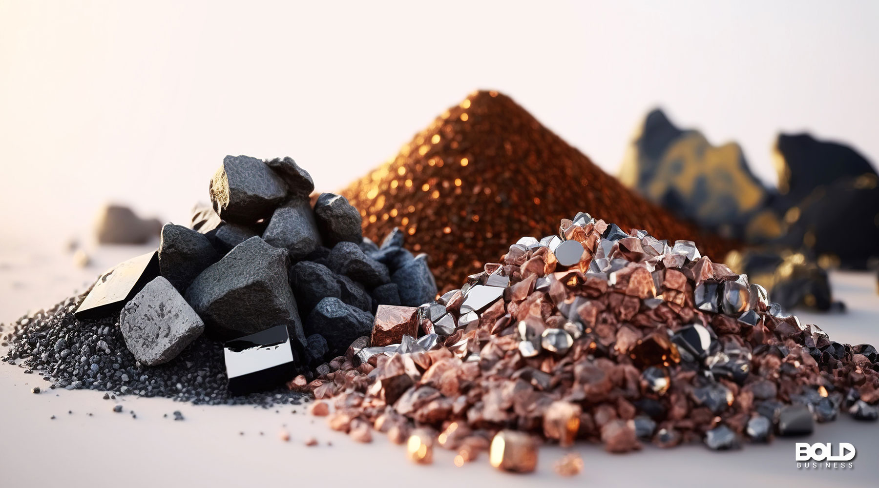 piles of stuff from the rare earth metals supply chain