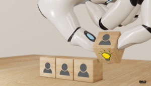 a robot hand playing with blocks