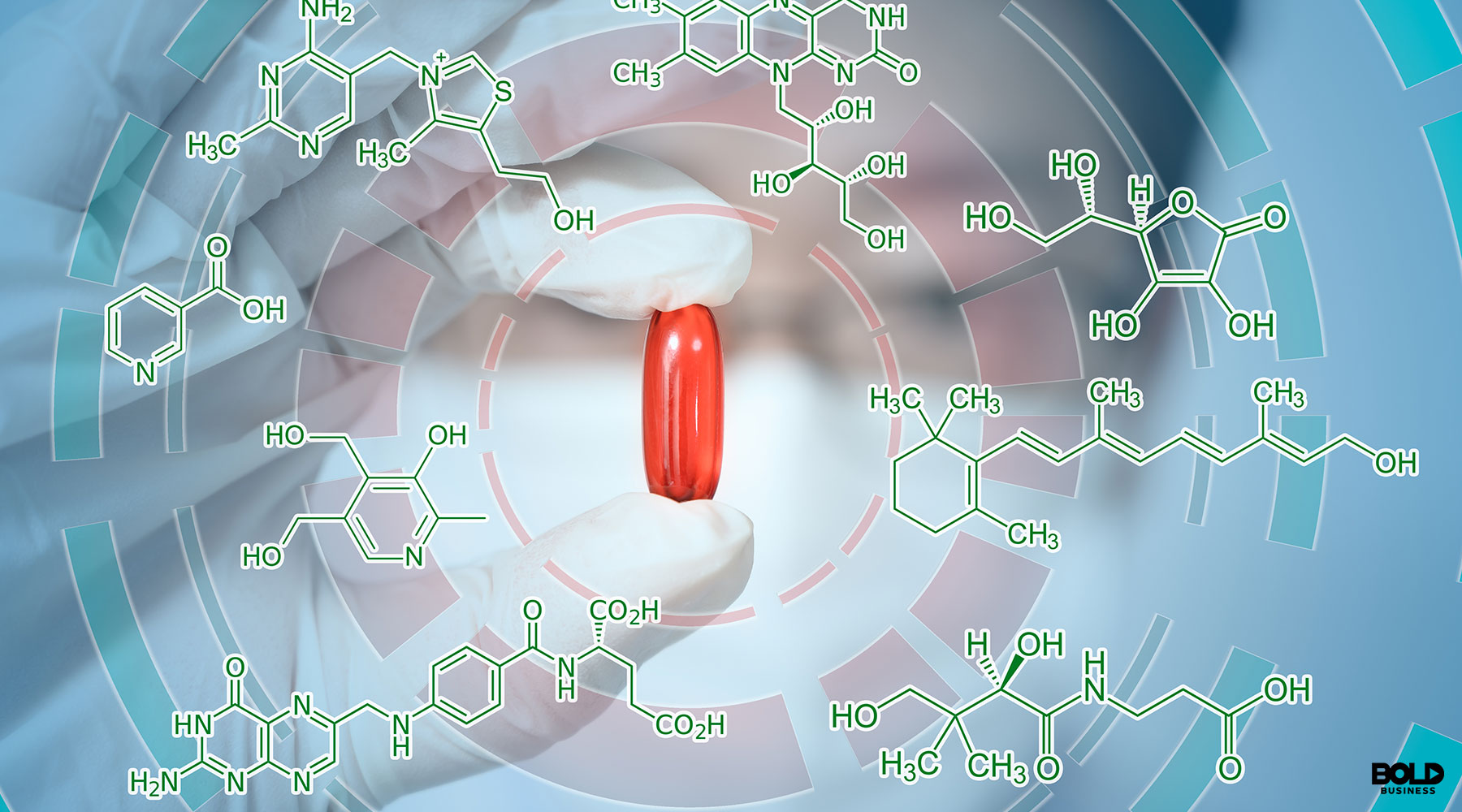 a pill floating in digital space