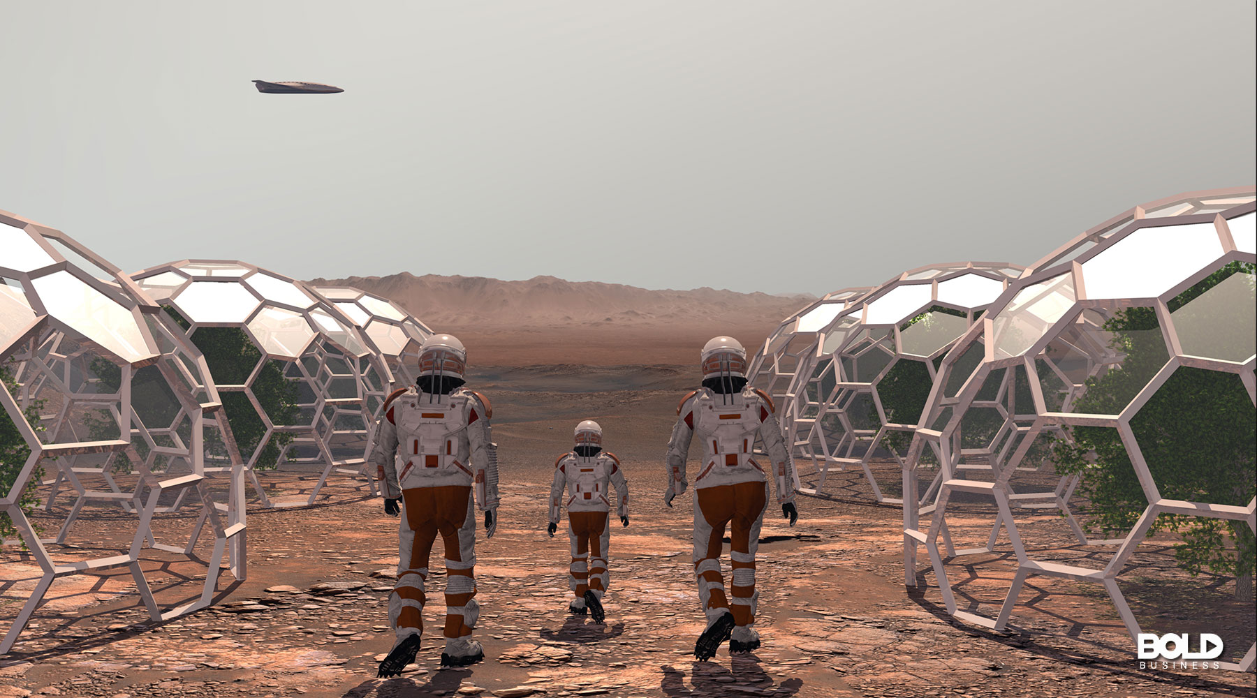 some astronauts chilling out on Mars