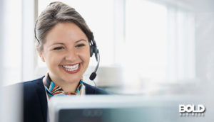 a woman pretty happy to be on a call