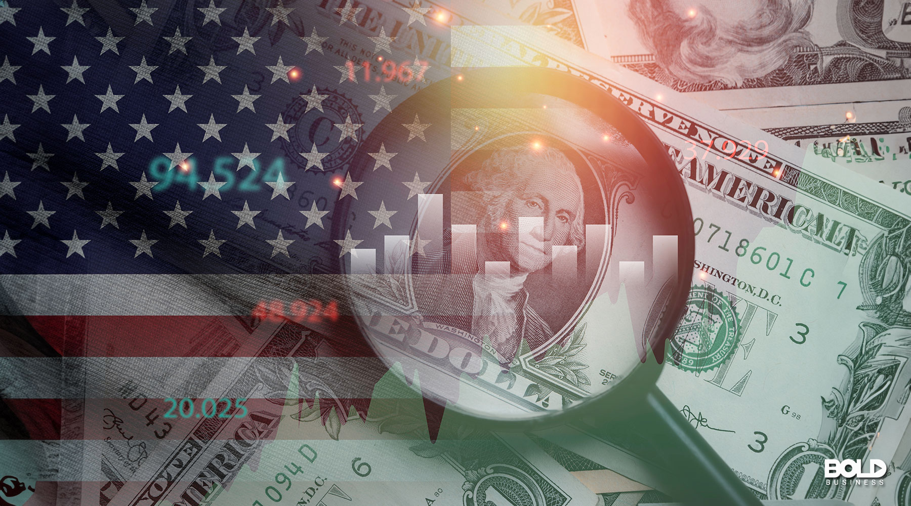 trade policies and foreign markets on a flag and some dollars