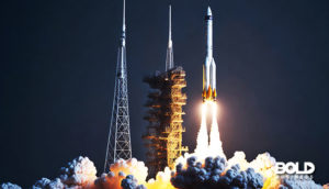 private space flight missions and a rocket taking off