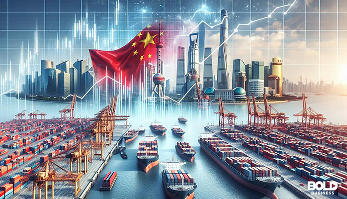 a cartoon of China shipping and whatnot