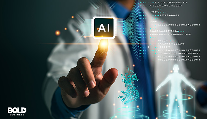 a scientist using an AI for something