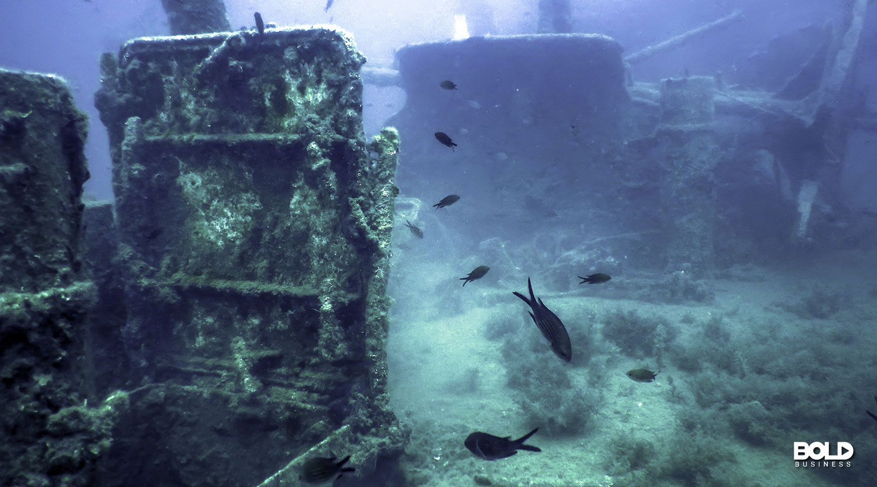 a shipwreck on the ocean floor