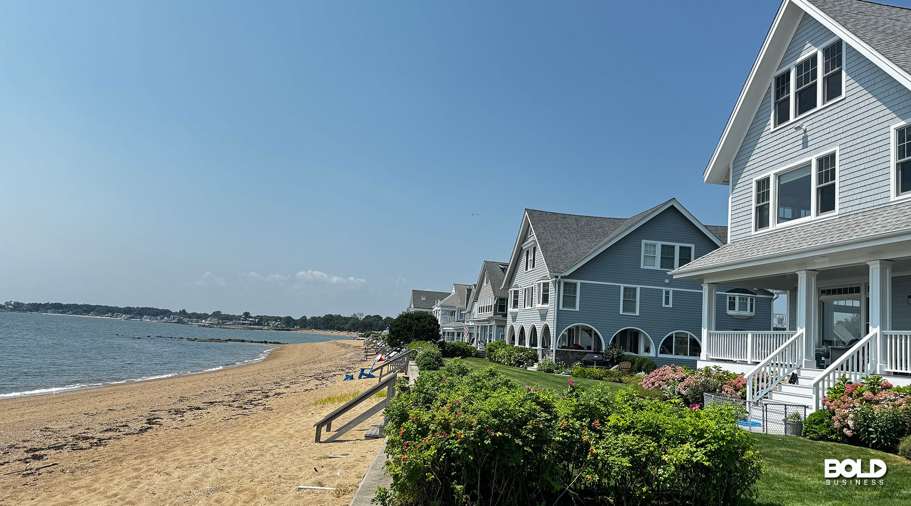 some nice beach houses on the beach