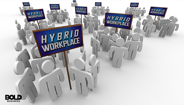 some cutout people working hybrid