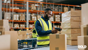 a dude contemplating the future of warehouse work