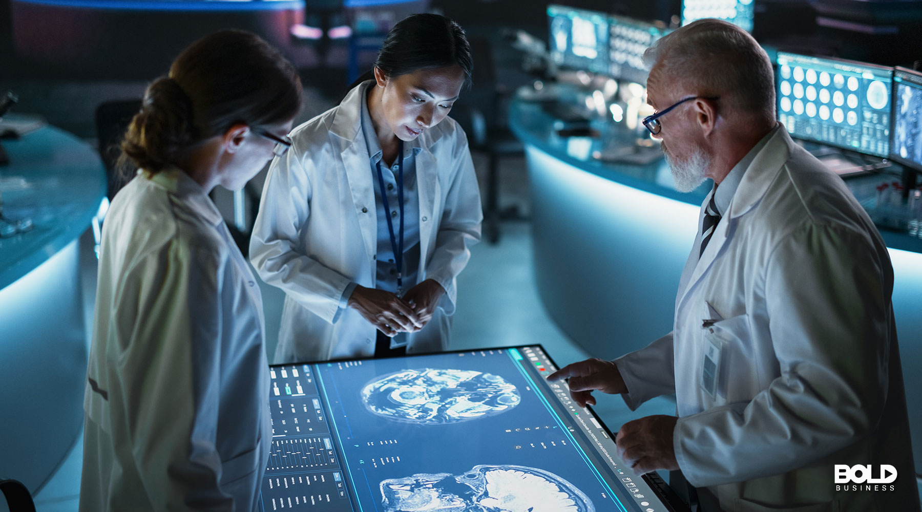 scientists considering the latest advances in medicine